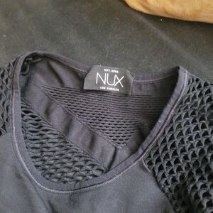 Nux barely worn netted mesh cropped top